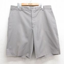 【50%OFF】W38★古着 ショート ワーク パンツ ショーツ メンズ 90年代 90s USA製 グレー 25jul10 中古 ボトムス 短パン ショーパン