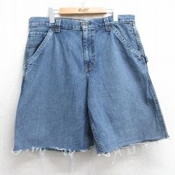 【50%OFF】W35★古着 オールドネイビー OLD NAVY ショート ペインター パンツ ショーツ メンズ コットン 紺 ネイビー デニム 25jul10 中古 ボトムス 短パン ショーパン