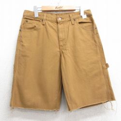 W30★古着 ディッキーズ Dickies ショート ペインター パンツ ショーツ メンズ ダック地 コットン 茶系 ブラウン 25jul10 中古 ボトムス 短パン ショーパン