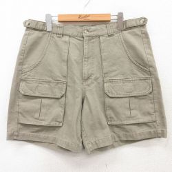 W35★古着 コロンビア COLUMBIA ショート ブッシュ パンツ ショーツ メンズ 00年代 00s ダック地 コットン ベージュ カーキ 25jul11 中古 ボトムス 短パン ショーパン