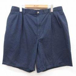 W40★古着 ショート パンツ ショーツ メンズ 大きいサイズ 紺 ネイビー 25jul17 中古 ボトムス 短パン ショーパン ハーフ