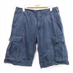 【20%OFF】W32★古着 ギャップ GAP ショート カーゴ パンツ ショーツ メンズ コットン 紺 ネイビー 25jul17 中古 ボトムス 短パン ショーパン