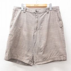 W36★古着 ドッカーズ ショート パンツ ショーツ メンズ コットン グレー他 チェック 25jul17 中古 ボトムス 短パン ショーパン ハーフ