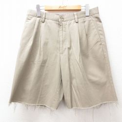 W32★古着 ドッカーズ ショート パンツ ショーツ メンズ コットン ベージュ カーキ 25jul17 中古 ボトムス 短パン ショーパン ハーフ