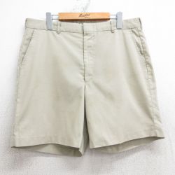 W36★古着 ショート パンツ ショーツ メンズ 80年代 80s タロン ベージュ カーキ 25jul17 中古 ボトムス 短パン ショーパン ハーフ