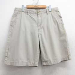 【50%OFF】W36★古着 ノーティカ NAUTICA ブランド ショート チノ パンツ ショーツ チノパン メンズ コットン ベージュ カーキ 25jul17 中古 ボトムス 短パン ショーパン