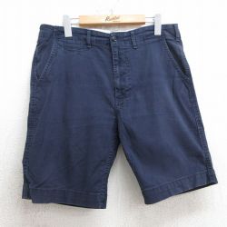 W34★古着 リーバイス Levis ショート パンツ ショーツ メンズ 紺 ネイビー 25jul17 中古 ボトムス 短パン ショーパン ハーフ