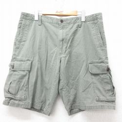 W36★古着 ドッカーズ ショート カーゴ パンツ ショーツ メンズ コットン 緑系 グリーン 25jul17 中古 ボトムス 短パン ショーパン