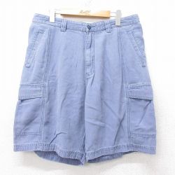 【50%OFF】W35★古着 トミーバハマ ショート カーゴ パンツ ショーツ メンズ 薄紺系 ネイビー 25jul17 中古 ボトムス 短パン ショーパン