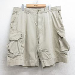 W36★古着 ラルフローレン Ralph Lauren ブランド ショート チノ パンツ ショーツ チノパン メンズ コットン ベージュ カーキ 25jul18 中古 ボトムス 短パン ショーパン