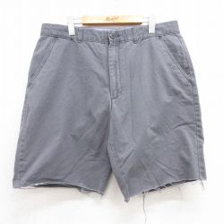 W36★古着 セントジョンズベイ ショート パンツ ショーツ メンズ コットン グレー 25jul18 中古 ボトムス 短パン ショーパン ハーフ