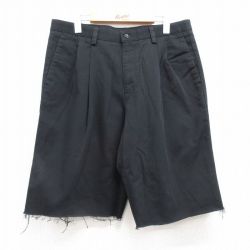 W34★古着 ドッカーズ ショート パンツ ショーツ メンズ コットン 黒 ブラック 25jul18 中古 ボトムス 短パン ショーパン ハーフ