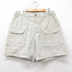 【50%OFF】W31★古着 ショート ブッシュ パンツ ショーツ メンズ コットン ベージュ カーキ 25jul18 中古 ボトムス 短パン ショーパン