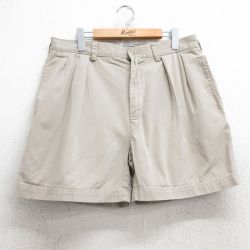 【50%OFF】W34★古着 ラルフローレン Ralph Lauren ブランド ショート チノ パンツ ショーツ チノパン メンズ 90年代 90s ANDREW コットン ベージュ カーキ 25jul18 中古 ボトムス 短パン ショーパン