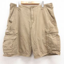 W36★古着 リー Lee ショート カーゴ パンツ ショーツ メンズ コットン ベージュ系 カーキ 25jul18 中古 ボトムス 短パン ショーパン