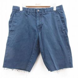 W32★古着 ラルフローレン Ralph Lauren ブランド ショート パンツ ショーツ メンズ ワンポイントロゴ コットン タロン 紺 ネイビー 25jul18 中古 ボトムス 短パン ショーパン ハーフ