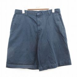W32★古着 ドッカーズ ショート パンツ ショーツ メンズ コットン 紺 ネイビー 25jul18 中古 ボトムス 短パン ショーパン ハーフ