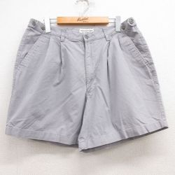 【50%OFF】W35★古着 ショート パンツ ショーツ メンズ 00年代 00s コットン グレー 25jul22 中古 ボトムス 短パン ショーパン ハーフ