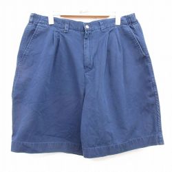 【20%OFF】W36★古着 ショート パンツ ショーツ メンズ 00年代 00s コットン 紺 ネイビー 25jul22 中古 ボトムス 短パン ショーパン ハーフ