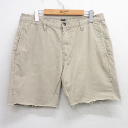 W34★古着 ギャップ GAP ショート パンツ ショーツ メンズ コットン ベージュ カーキ 25jul23 中古 ボトムス 短パン ショーパン ハーフ