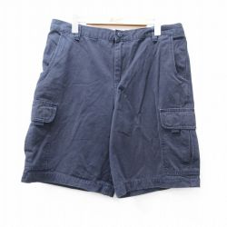 W34★古着 チェロキー ショート カーゴ パンツ ショーツ メンズ コットン 紺 ネイビー 25jul29 中古 ボトムス 短パン ショーパン