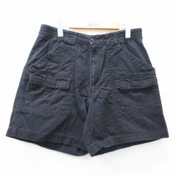W33★古着 セントジョンズベイ ショート ブッシュ パンツ ショーツ メンズ コットン 黒 ブラック 25jul29 中古 ボトムス 短パン ショーパン