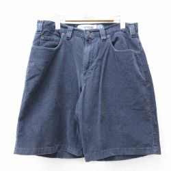 W33★古着 ギャップ GAP ショート コーデュロイ パンツ ショーツ メンズ 90年代 90s コットン USA製 紺 ネイビー 【spe】 25jul29 中古 ボトムス 短パン ショーパン