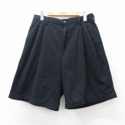 【50%OFF】W30★古着 ショート パンツ ショーツ メンズ Ashworth コットン 黒 ブラック 25jul29 中古 ボトムス 短パン ショーパン ハーフ