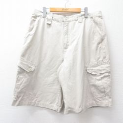 W37★古着 ショート カーゴ パンツ ショーツ メンズ 00年代 00s コットン 薄ベージュ カーキ 25jul29 中古 ボトムス 短パン ショーパン