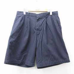 W34★古着 ドッカーズ ショート パンツ ショーツ メンズ コットン 紺 ネイビー 25jul29 中古 ボトムス 短パン ショーパン ハーフ