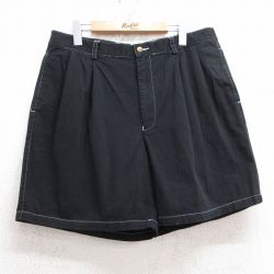 W35★古着 ノーティカ NAUTICA ブランド ショート パンツ ショーツ メンズ 90年代 90s コットン 黒 ブラック 25jul30 中古 ボトムス 短パン ショーパン ハーフ