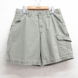 W34★古着 コロンビア COLUMBIA ショート ペインター パンツ ショーツ メンズ 00年代 00s ダック地 コットン 薄ベージュ系 カーキ 25jul30 中古 ボトムス 短パン ショーパン