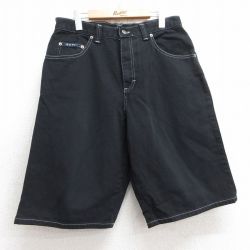 W32★古着 ハーフ パンツ ショーツ メンズ ポロクラブ ビバリーヒルズ 黒 ブラック デニム 25jul30 中古 ボトムス 短パン ショーパン ショート