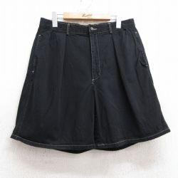 W32★古着 ラルフローレン Ralph Lauren ブランド ショート パンツ ショーツ メンズ 90年代 90s コットン USA製 黒 ブラック 【spe】 25jul30 中古 ボトムス 短パン ショーパン ハーフ