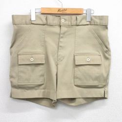 W38★古着 ショート ブッシュ パンツ ショーツ メンズ 80年代 80s タロン ベージュ カーキ 【spe】 25jul30 中古 ボトムス 短パン ショーパン