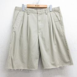 W36★古着 チェロキー ショート パンツ ショーツ メンズ コットン ベージュ カーキ 25jul31 中古 ボトムス 短パン ショーパン ハーフ
