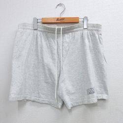 W37★古着 ショート イージー パンツ ショーツ メンズ 90年代 90s SIMMONS コットン 薄グレー 霜降り 25aug02 中古 ボトムス 短パン ショーパン
