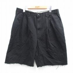 【50%OFF】W36★古着 ギャップ GAP ショート パンツ ショーツ メンズ 00年代 00s コットン 黒 ブラック 25aug02 中古 ボトムス 短パン ショーパン ハーフ