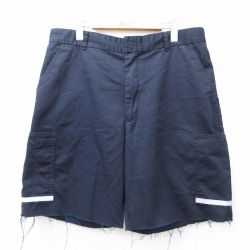W35★古着 ショート カーゴ パンツ ショーツ メンズ フェデックス FedEx リフレクター 紺 ネイビー 【spe】 25aug04 中古 ボトムス 短パン ショーパン