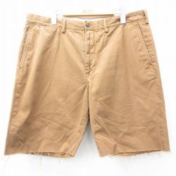 W37★古着 ラルフローレン Ralph Lauren ショート ブランド パンツ ショーツ メンズ ワンポイントロゴ コットン 茶 ブラウン 25aug04 中古 ボトムス 短パン ショーパン