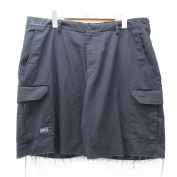【50%OFF】W38★古着 ショート ワーク カーゴ パンツ ショーツ メンズ 黒 ブラック 25aug04 中古 ボトムス 短パン ショーパン