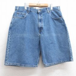 W38★古着 アリゾナジーンズ ショート パンツ ショーツ メンズ コットン 紺 ネイビー デニム 25aug05 中古 ボトムス 短パン ショーパン ハーフ