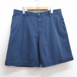 W36★古着 IZOD ショート パンツ ショーツ メンズ コットン 紺 ネイビー 25aug05 中古 ボトムス 短パン ショーパン ハーフ