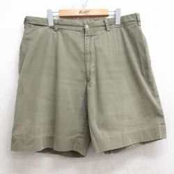 W36★古着 ショート パンツ ショーツ メンズ 00年代 00s コットン タロン 濃緑系 グリーン 25aug05 中古 ボトムス 短パン ショーパン ハーフ