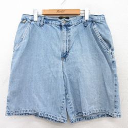 W36★古着 レッドヘッド ショート パンツ ショーツ メンズ 00年代 00s コットン 薄紺 ネイビー デニム 25aug05 中古 ボトムス 短パン ショーパン ハーフ