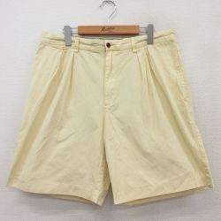 W34★古着 オービス ORVIS ショート パンツ ショーツ メンズ 00年代 00s コットン 薄黄 イエロー 25aug05 中古 ボトムス 短パン ショーパン ハーフ
