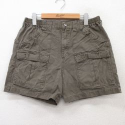 【20%OFF】W32★古着 カベラス ショート ブッシュ パンツ ショーツ メンズ ダック地 コットン 茶 ブラウン 25aug05 中古 ボトムス 短パン ショーパン