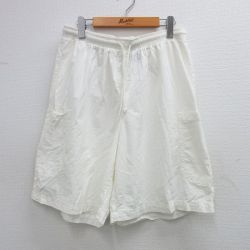 【50%OFF】W35★古着 ショート イージー カーゴ パンツ ショーツ メンズ コットン 白 ホワイト 25aug12 中古 ボトムス 短パン ショーパン