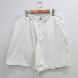 【50%OFF】W35★古着 ショート パンツ ショーツ メンズ コットン 白 ホワイト 25aug12 中古 ボトムス 短パン ショーパン ハーフ