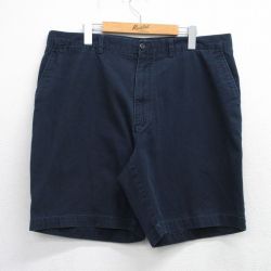 W38★古着 ラルフローレン Ralph Lauren ブランド ショート チノ パンツ チノパン ショーツ メンズ 90年代 90s 紺 ネイビー 25aug12 中古 ボトムス 短パン ショーパン